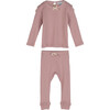 Baby Long Sleeve Pointelle Set, Darker Dusty Rose - Mixed Apparel Set - 1 - thumbnail