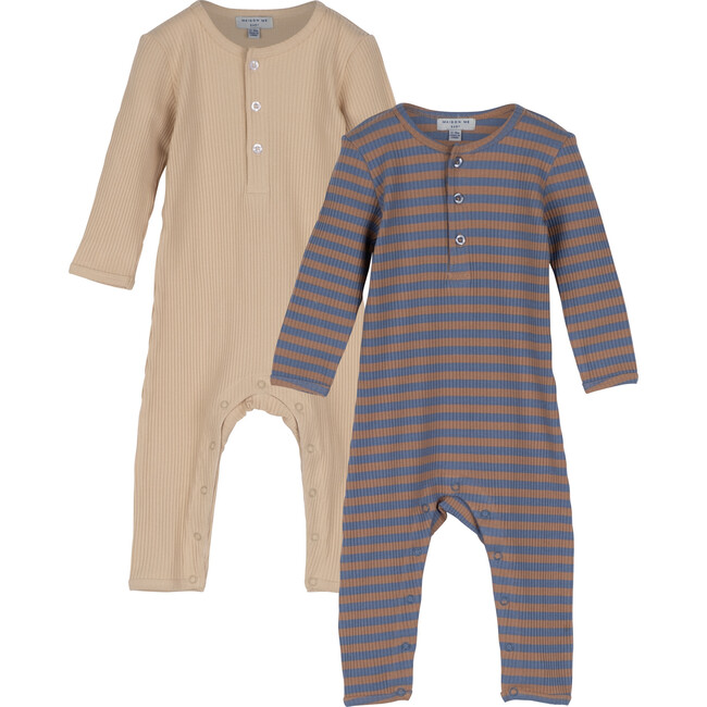 Baby Lewis Coverall Duo, Natural Multi - Onesies - 1