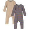 Baby Lewis Coverall Duo, Natural Multi - Onesies - 1 - thumbnail