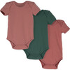 Baby Perry Short Sleeve Bodysuit Trio, Rose & Sage Multi - Onesies - 1 - thumbnail