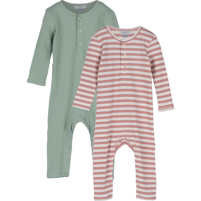Baby Lewis Coverall Duo, Sage Multi - Onesies - 1
