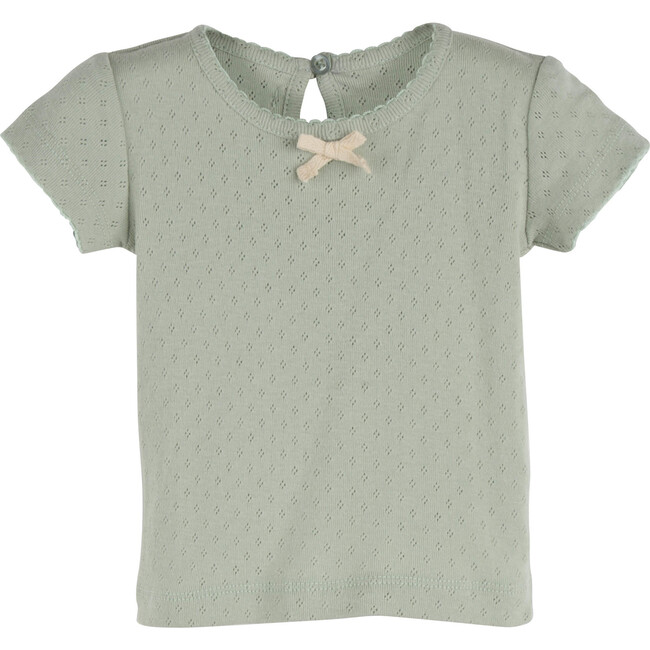 Baby Kai Short Sleeve Tee, Sage Pointelle