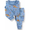 Two Piece Pajamas, Blue Dinosaurs - Pajamas - 1 - thumbnail