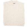 Hand-knit Alpaca Vest, Off White - Vests - 1 - thumbnail