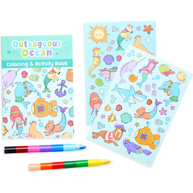 Mini Traveler Coloring & Activity Kit, Outrageous Ocean - Stickers - 3