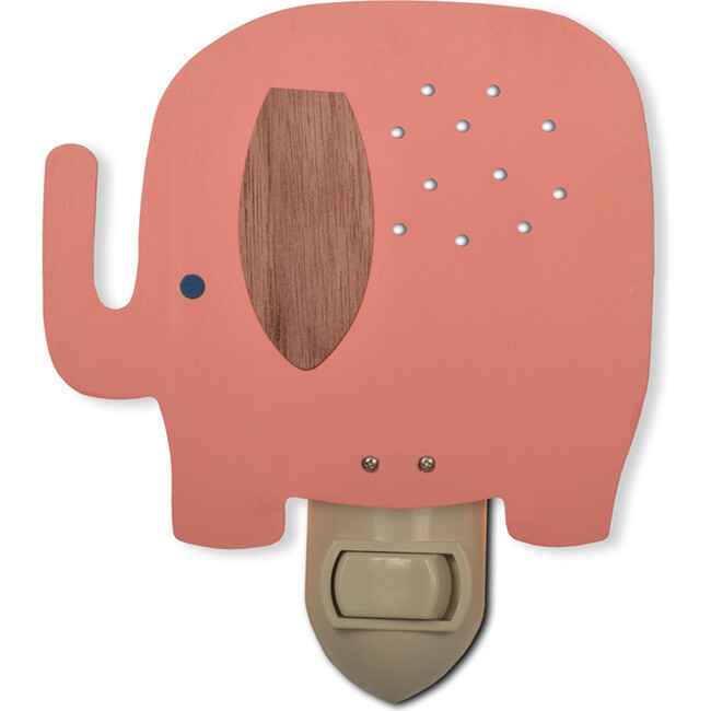 Handpainted Plug-In Nightlight, Pink Elephant