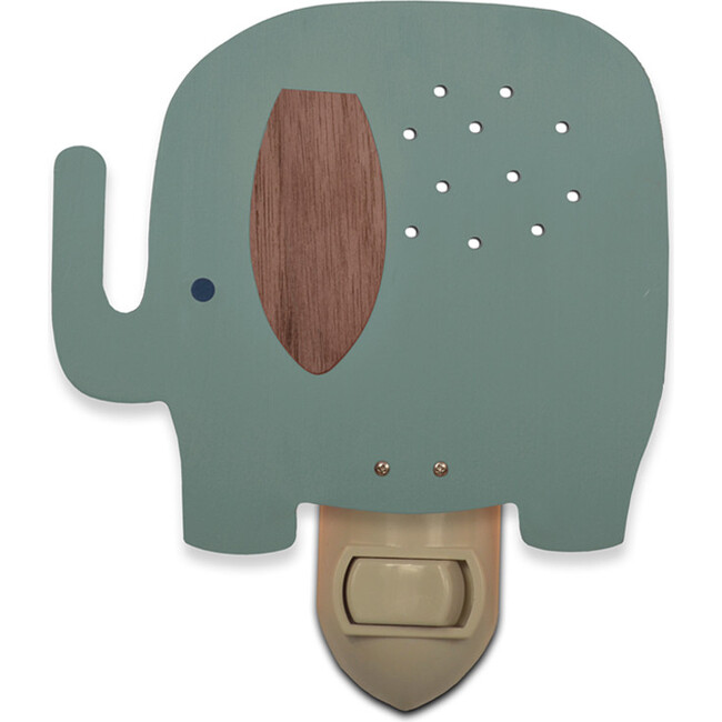 Handpainted Plug-In Nightlight, Turquoise Elephant