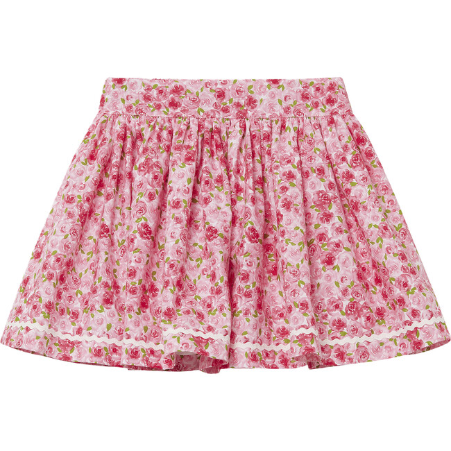 Rose Ric Rac Skirt, Red Rose - Skirts - 1