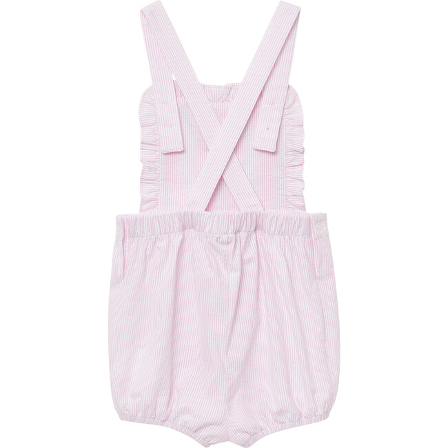Little Jemima Frilly Bib Shorts, Pink Stripe