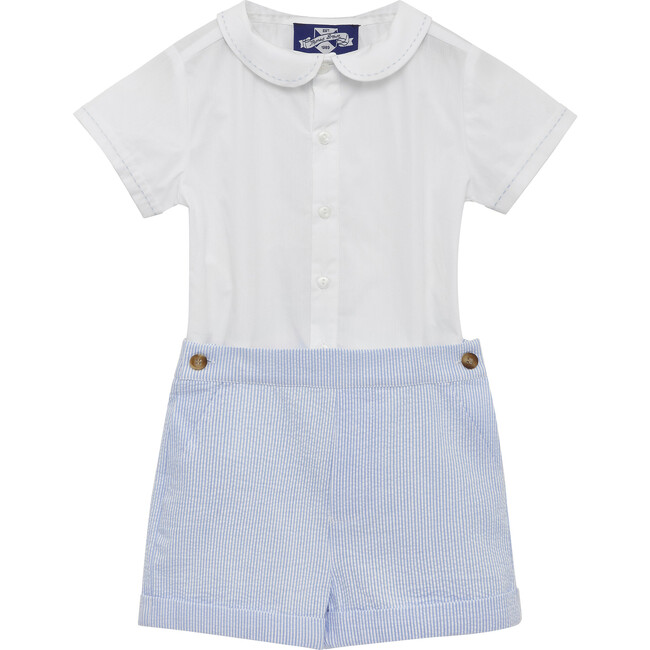 Little Rupert Set, Pale Blue & White - Mixed Apparel Set - 1