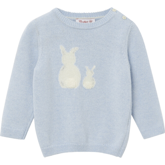 Little Bobble Tail Bunny Jumper, Pale Blue - Jumpers - 1