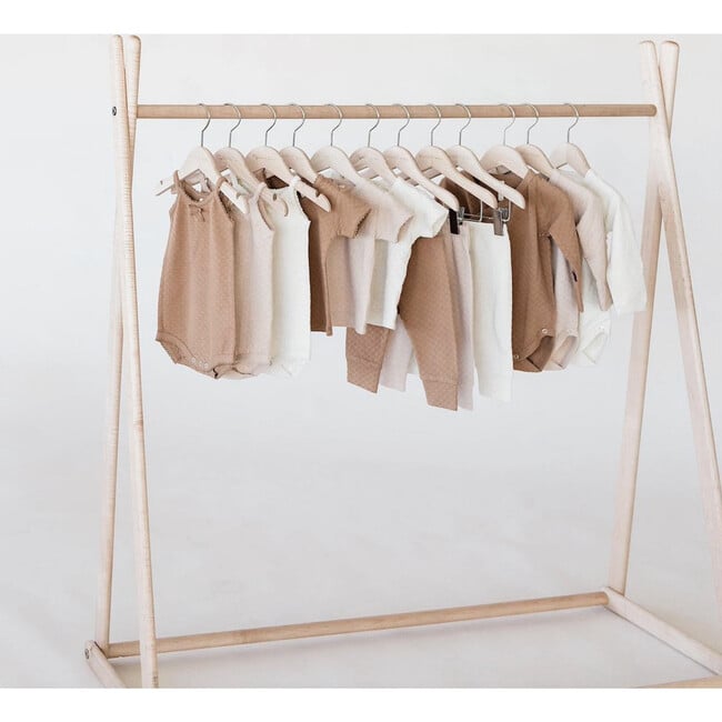 Mini Wooden Clothing Rack, Natural - Storage - 3