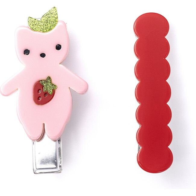 Fruit Bear Pink Alligator Clip Set