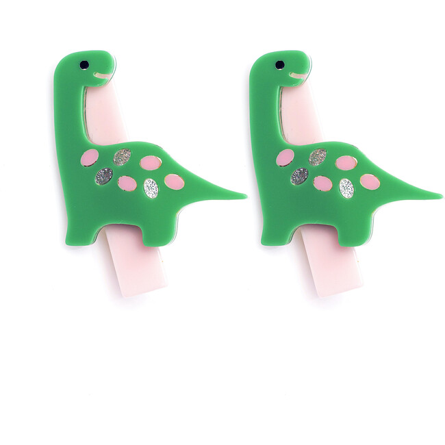 Preciousaurus Green Pink Alligator Clip Set