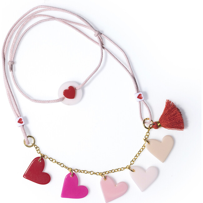 Multi Hearts Pink Shades Necklace