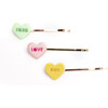 Candy Hearts Pastel Shades Bobby Pins, Set of 3 - Hair Accessories - 1 - thumbnail