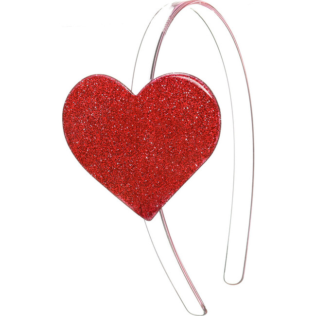 Cece Glitter Red Heart Headband & I love you Bracelet Bundle