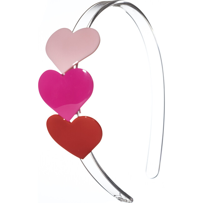Multi Cece Hearts Red Pink Shades Headband & Necklace Bundle