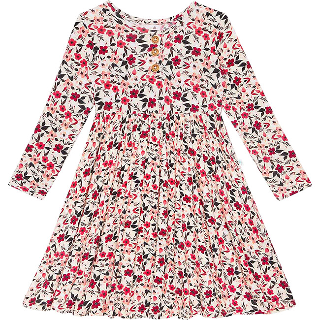 Long Sleeve Henley Twirl Dress, Janie - Dresses - 1