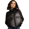 Women's Nylon Puffer Vest, Black - Vests - 1 - thumbnail