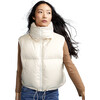 Women's Nylon Puffer Vest, White - Vests - 1 - thumbnail