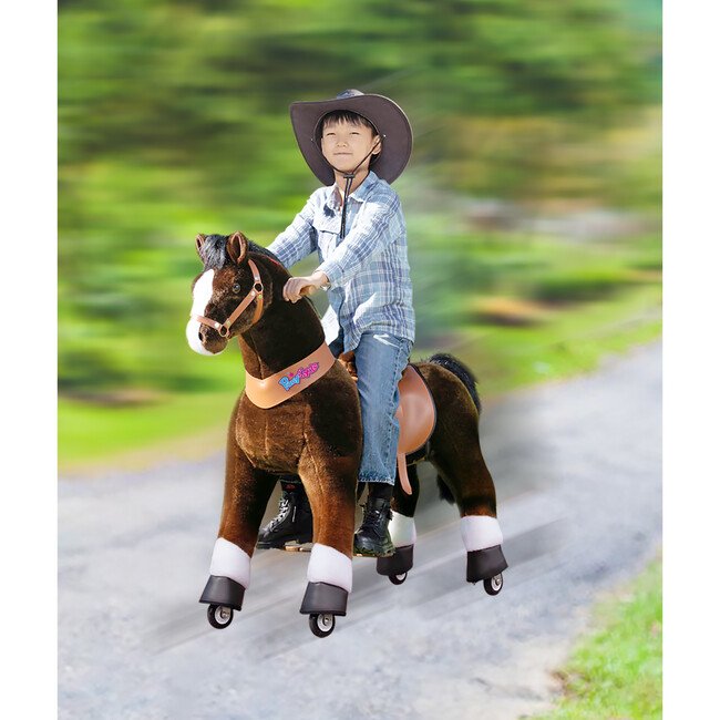 Dark Brown Horse with White Hoof, Large - Ride-On - 6