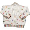 Women's Hand Embroidered Rainbow Hearts Cardigan  - Sweaters - 1 - thumbnail