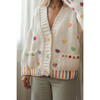 Women's Hand Embroidered Rainbow Hearts Cardigan  - Sweaters - 2 - thumbnail