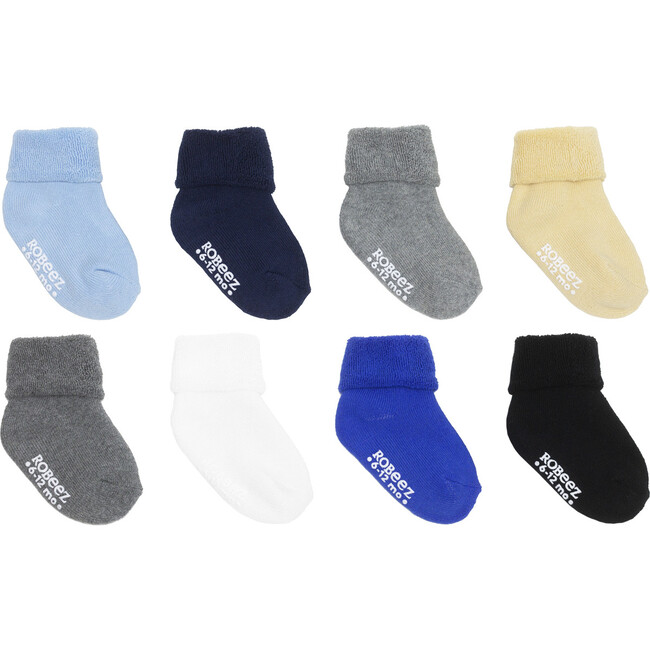 Solid Terry Cuff Socks 8 Pack, Neutral
