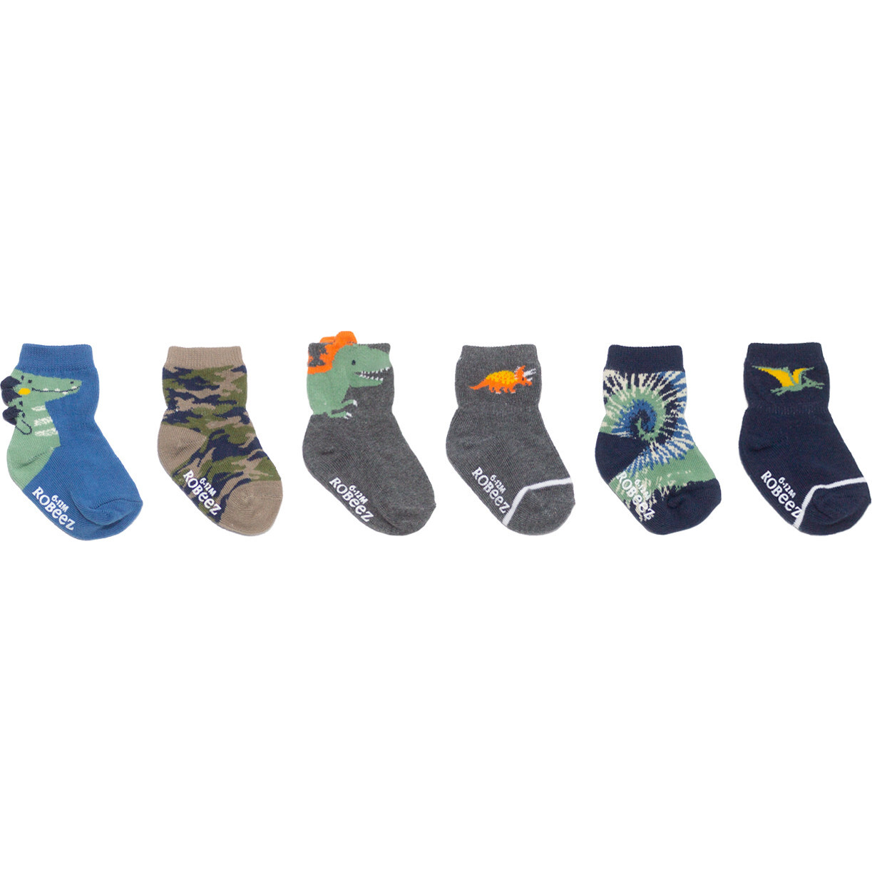 Roar Some Socks 6 Pack, Olive - Socks - 1