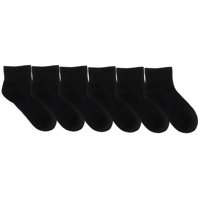 Solid Quarter Socks 6 Pack, Black