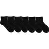 Solid Quarter Socks 6 Pack, Black - Socks - 1 - thumbnail