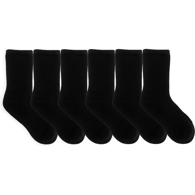 Solid Crew Socks 6 Pack, Black