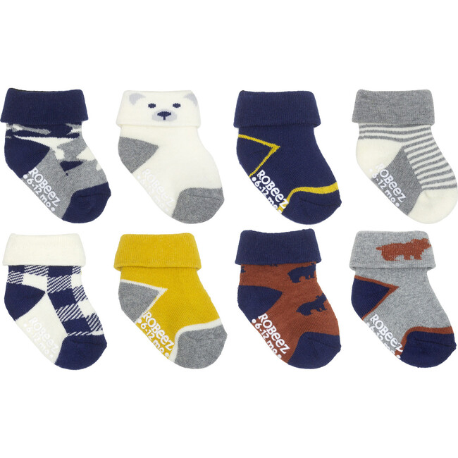Beary Cute Socks 8 Pack, Navy - Socks - 1