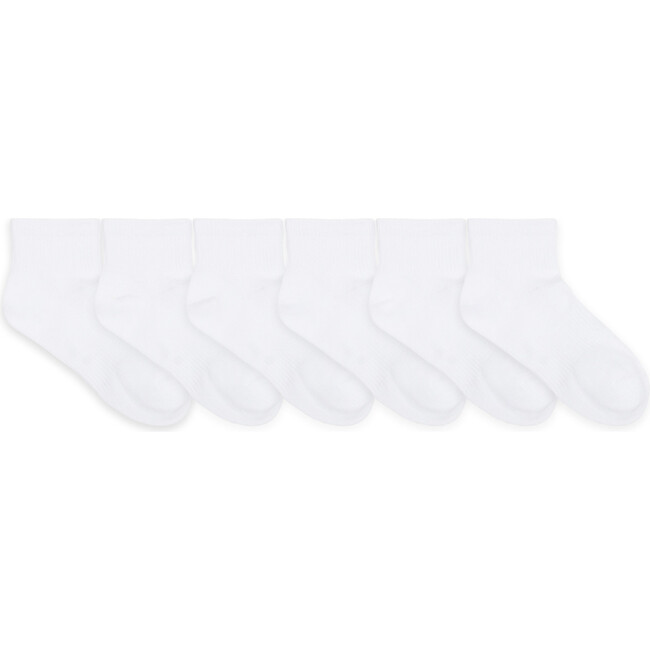 Solid Quarter Socks 6 Pack, White