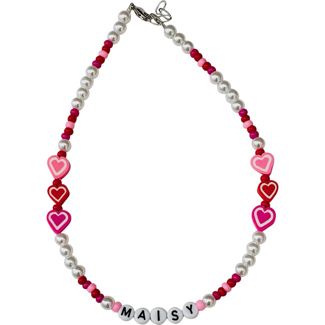 Maisy Heart Monogram Pearl Necklace - Necklaces - 1