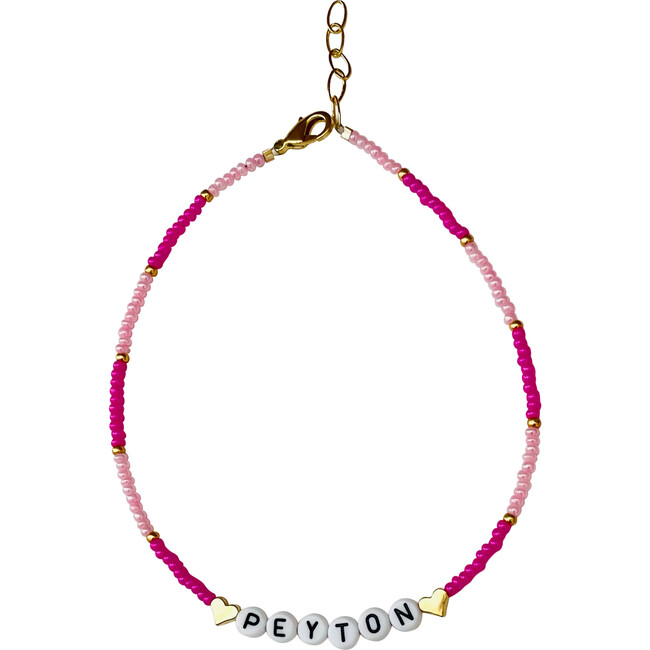 Peyton Pink Heart Monogram Necklace - Necklaces - 1 - zoom
