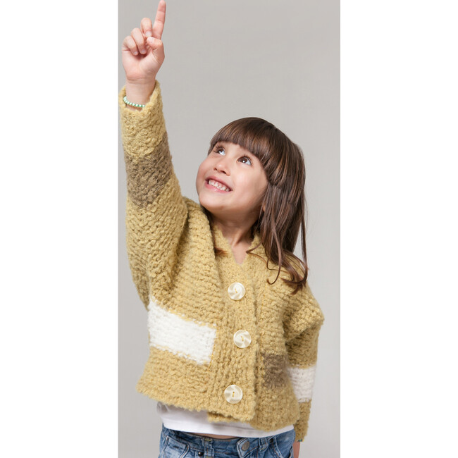 Fluffy Cardigan, Mustard Yellow - Cardigans - 2