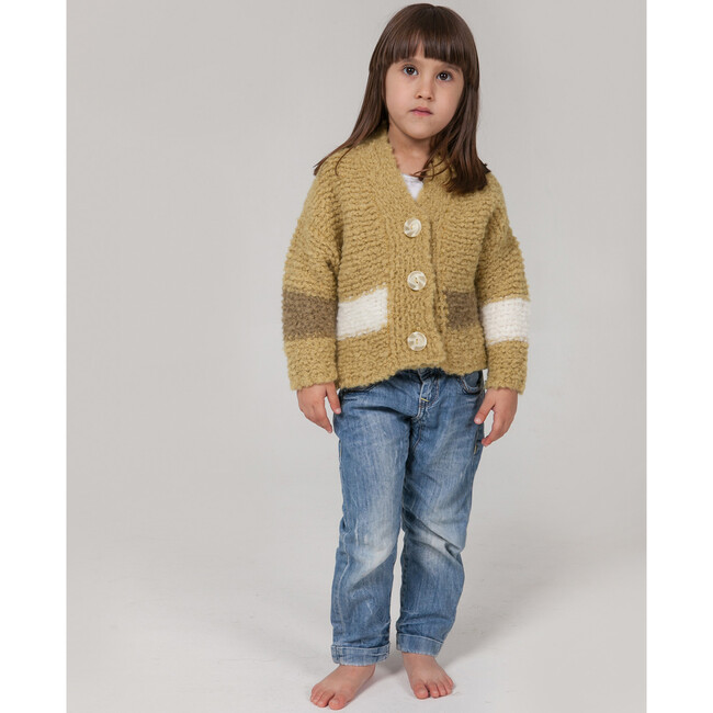 Fluffy Cardigan, Mustard Yellow - Cardigans - 3