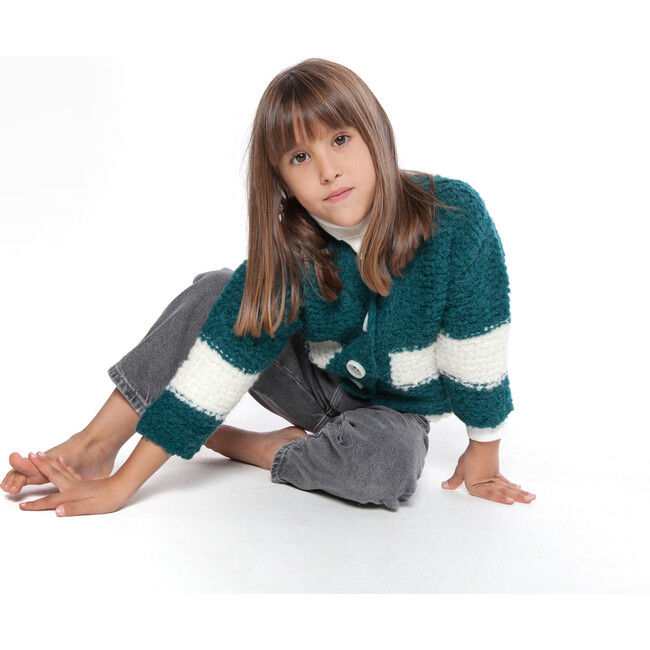 Fluffy Cardigan, Emerald - Cardigans - 2