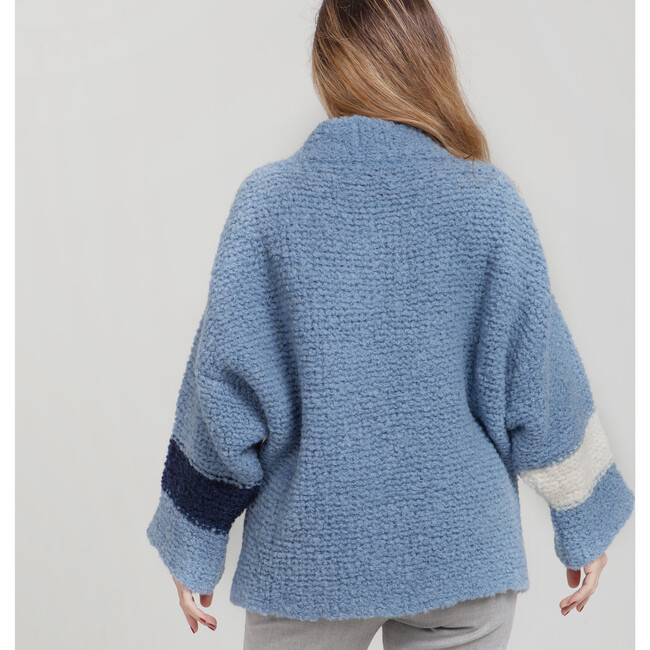 Women's Fluffy Cardigan, Pastel blue - Cardigans - 3