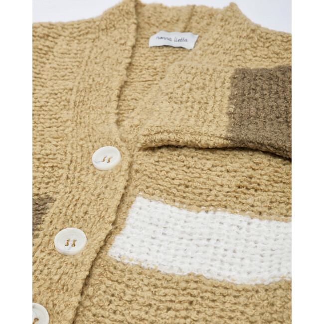 Women's Fluffy Cardigan, Mustard Yellow - Cardigans - 3