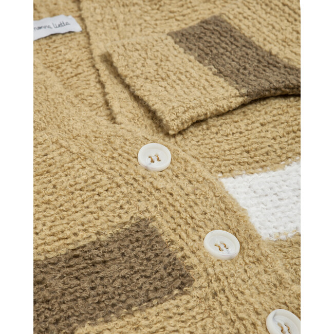 Women's Fluffy Cardigan, Mustard Yellow - Cardigans - 4