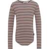 Striped Cotton T-Shirt, Pink - Tees - 1 - thumbnail