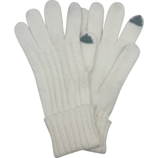 Women's Cable Knit Touch Screen Glove, Ivory