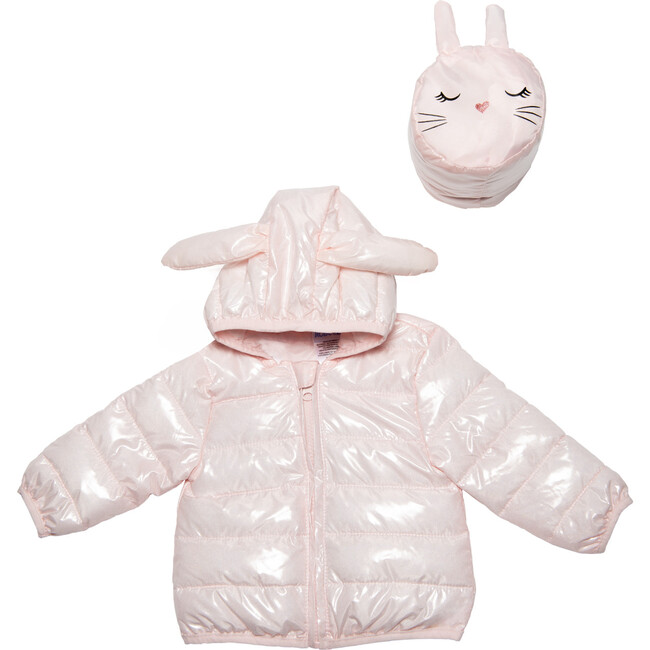 Packable Character Jacket, Pink Bunny - Coats - 1