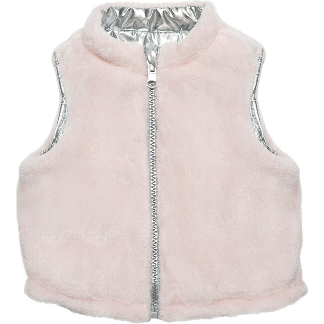 Reversible Minky Vest, Silver - Vests - 3