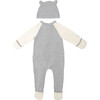 Hat Footie Coverall, Grey Racoon - One Pieces - 2 - thumbnail