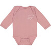 "Mama" Embroidered Bow + Arrow Baby Longsleeve Onesie, Mauve Pink - Onesies - 1 - thumbnail