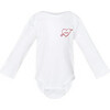 "Mama" Embroidered Heart Bow + Arrow Baby Longsleeve Onesie, White - Onesies - 1 - thumbnail